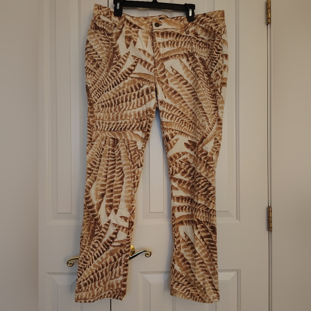 Lauren By Ralph Lauren Palm Leaf Patterned Pants